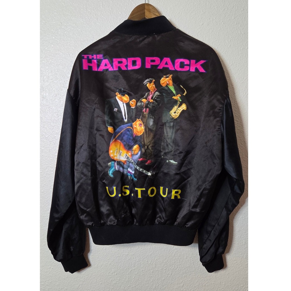 Vintage Swingster The Hard Pack U.S. Tour Satin Bomber Jacket USA Made‎ Large